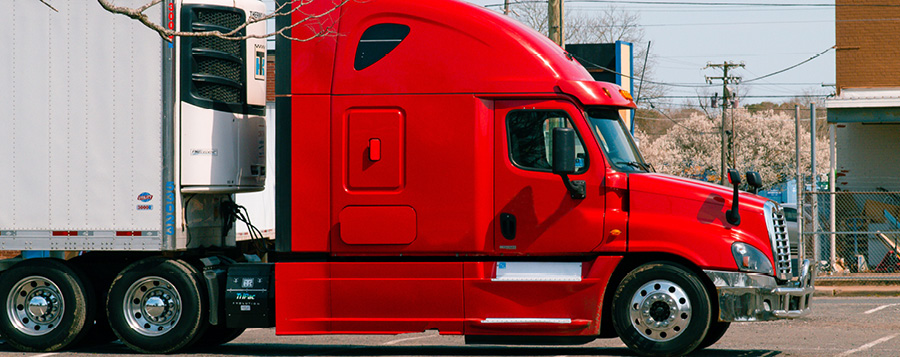 image of semi truck with transportation refrigeration unit