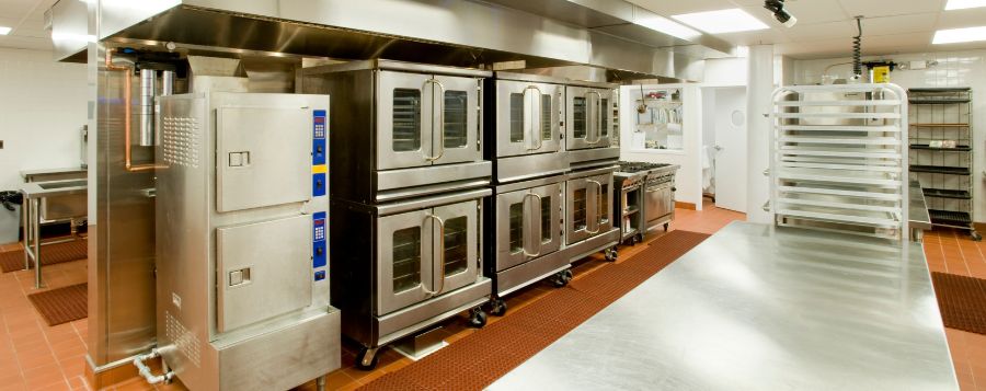 row of commercial food ovens